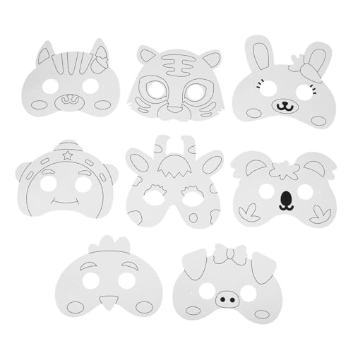 DRESSOOS 1 Satz Graffiti-maske Entenmaske Schlafmaske Aufheller Halloween-maske Zum Ausmalen Tiermasken Für Kinder Koreanische Gesichtsmaske Masken Aus Pappmaché Schädelmaske Weiß Papier von DRESSOOS