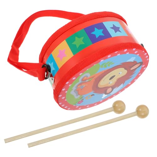 DRESSOOS 1 Satz Handtrommel Kleine Trommel Für Kinder Frühe Musikinstrumente -trommeln Schlaginstrument Trommel Musikspielzeug Für Babys Snare-Drum-kit Holziges Spielzeug Plastik Rot von DRESSOOS