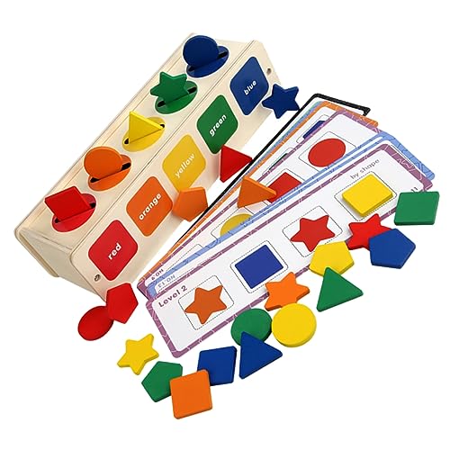 DRESSOOS 1 Satz Klassifikations-Lernbox Puzzle tragbare passende Spielzeuge Farberkennungsspielzeug Lernspielzeug für 2 jährige Lernspielzeug für 2-Jährige Kleinkindspielzeug hölzern von DRESSOOS