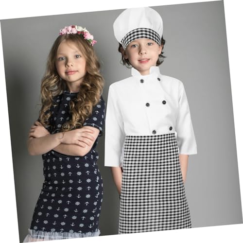 DRESSOOS 1 Satz Kochuniform Für Kinder Kochkostüm Für Kinder Rollenspielkleidung Koch Kostüm Kinder Kinderschürze Kinderkochkostüm Für Jungen Koch-rollenspielkostüm Kinderkleidung Polyester von DRESSOOS