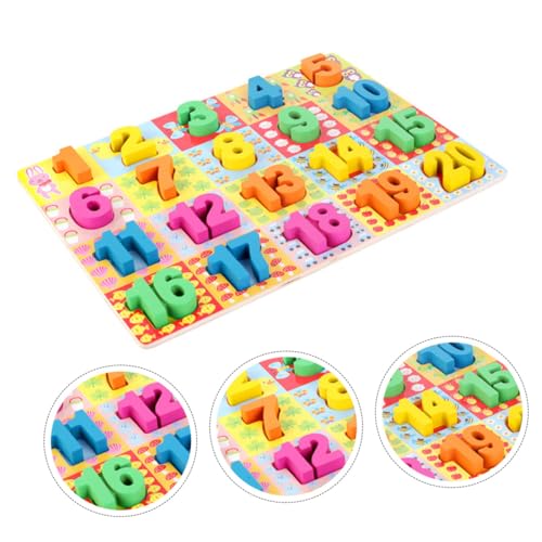 DRESSOOS 1 Satz Kognitives Spielzeug Puzzle Spielzeug Puzzles Zahlenpuzzle Spielzeug Lernspielzeug Bausteinspielzeug Holzbausteine ​​Inlay Spielzeug Papier von DRESSOOS