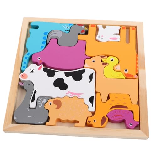 DRESSOOS 1 Satz Kreatives Dreidimensionales Puzzle Kognitionsspielzeug Für Kleinkinder Intellektuelles Rätsel Hand-Auge-koordinationsspielzeug Rätsel Kindergarten Puzzle-brettspielzeug Holz von DRESSOOS