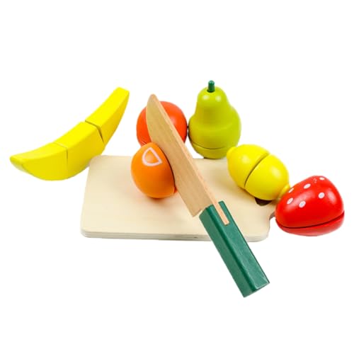 DRESSOOS 1 Satz Küchenspielzeug aus Holz Obst Spielset Fruchtspielzeug schneiden Gemüse Spielen Spielzeug Kinder holzspielzeug Spielzeug für Kinder Kind spielt Spielzeug Hölzern Colorful von DRESSOOS