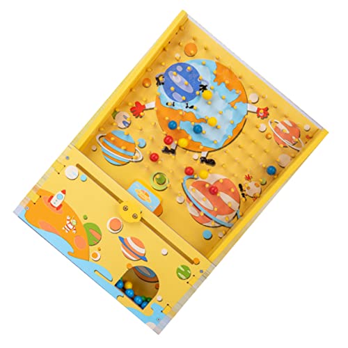 DRESSOOS 1 Satz Kugelfänger Aus Holz Catcher-spielautomat Kognitionsspielzeug Für Kinder Kinderspielzeug Indoor-puzzlespiel Interaktives Labyrinth-Spiel Mini-fänger Hölzern Yellow von DRESSOOS