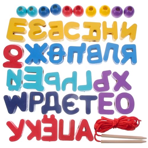 DRESSOOS 1 Satz Lernspielzeug für 1 Jahr Russisches Alphabet Kinder holzspielzeug b Toys Alphabet-Lernspielzeug Spielzeug zur Alphabeterkennung Holzblöcke Lernen Lernspielzeug für 2 jährige von DRESSOOS