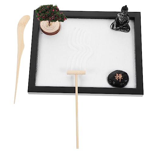 DRESSOOS 1 Satz Meditationszubehör Sandkasten Bonsai-Baum-kit Feng Shui Bausatz Zen-Spiel Zen-Garten Für Den Schreibtisch Bastelset Desktop Schmücken Meditationsschmuck Haushaltskunst MDF von DRESSOOS