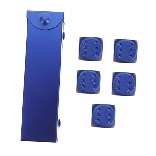 DRESSOOS 1 Satz Metallwürfel Massenwürfel Würfel Spielzeug Pokerwürfel Zarte Würfelstütze Dekorative Würfel Kleine Würfelstütze Tischspielwürfel Spiel Würfel Würfeln Aluminiumlegierung Blue von DRESSOOS