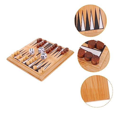 DRESSOOS 1 Satz Mini-Backgammon schachspiel für spielsachen für Stirnbandspiel für Sequenz Brettspiel Schachspielzeug für Tischplatten Bambus von DRESSOOS