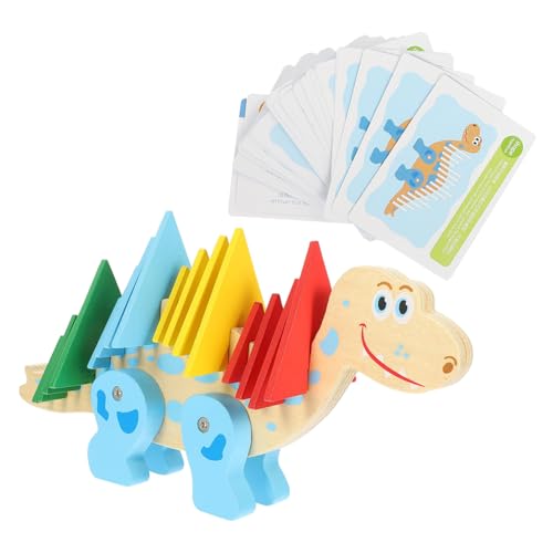 DRESSOOS 1 Satz Puzzle-Blöcke Spielzeug für Mädchen Spielzeug für Kinder rätselbuch Kinder kinderpuzzle dinozu Dinosaurier-Puzzleblock aus Holz Dinosaurier-Puzzles, Blockspielzeug, von DRESSOOS