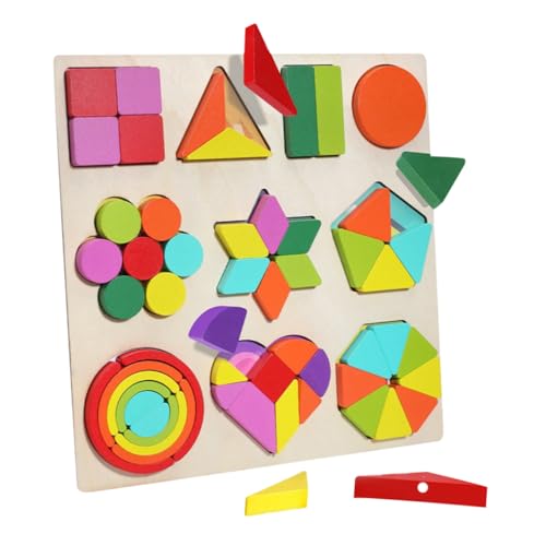 DRESSOOS 1 Satz Puzzle Der Frühen Bildung Pädagogisches Puzzlespielzeug Puzzle- Für Die Frühe Bildung Holzformpuzzle Kind Geometrie Kleinkind-Form-Puzzle Hölzern von DRESSOOS