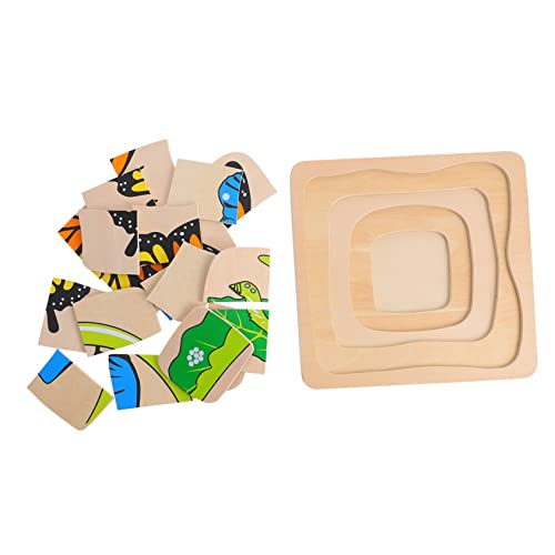 DRESSOOS 1 Satz Puzzle aufwachsen Puzzle für Kinder Lebenszyklus Spielzeug Montessori-Rätsel für Kleinkinder interaktives Spielzeug Kinder entwicklung Lernspielzeug Holzpuzzle hölzern von DRESSOOS