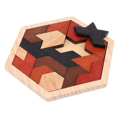 DRESSOOS 1 Satz Puzzle-bausteine Spielzeug Sechseck-Puzzle Lustiges Puzzle Rätsel Zum Frühen Lernen Tangram-Puzzle Hochwertiges Holz von DRESSOOS