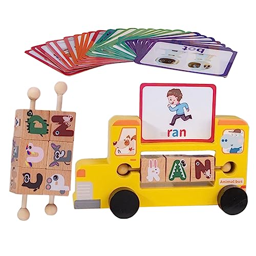 DRESSOOS 1 Satz Puzzle holzspielzeug geburtstagsmitgebsl Lernspielzeug zabawki stymulujące rozwój Buchstabenspielzeug Buchstabenrätsel pädagogisches Werkzeug für Papier Yellow von DRESSOOS