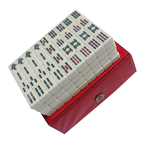 DRESSOOS 1 Satz Reise Freizeit Mahjong Reisespielzeug Tragbares Chinesisches Spiel Klassisches Chinesisches Mahjong-Spiel Spielzeug Für Die Reise Tragbares Mahjong-Spiel Mahjong-kit Acryl von DRESSOOS