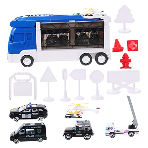 DRESSOOS 1 Satz Simulation Polizeiauto kinderzimmerdeko puppenwagen Pull-Back Auto spielzeugautos Set simuliertes Automodell schönes Automodell Plastik Blue von DRESSOOS