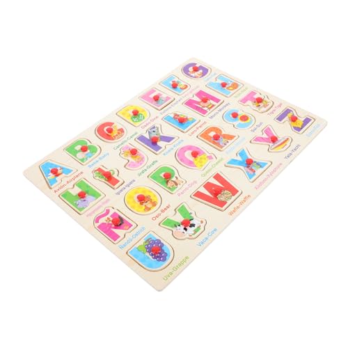 DRESSOOS 1 Satz Spanisches Puzzle Puzzle-Spielzeug Kleine Rätsel Für Kinder Puzzle Für Kleinkinder Puzzle Zum Erlernen Der Spanischen Sprache Lernspielzeug Spanisches Matching-Board Holz von DRESSOOS