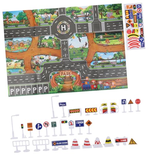 DRESSOOS 1 Satz Spielzeug-Verkehrsmatten Straßenschild Teppich Spielteppich Spielmatte Spielzeuge Verkehrsparkmatte Indoor-Verkehrsspielzeug Cosplay Karte Auto Spielen Kind von DRESSOOS