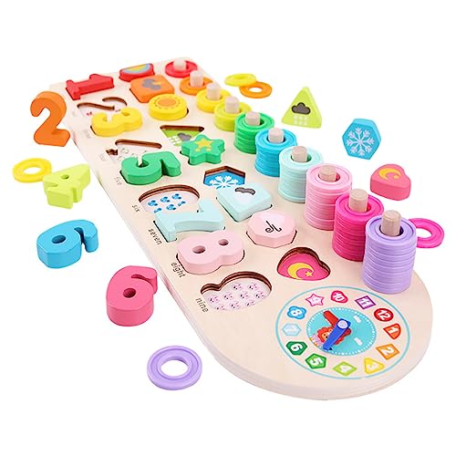 DRESSOOS 1 Satz Spielzeug mit geometrischer Form Kleinkindspielzeug Zahlenpuzzle-Spielzeug Kinder holzspielzeug kindergeburtstags mitgebsel Kinderuhr Lernen Spielzeug pädagogisches Puzzle von DRESSOOS