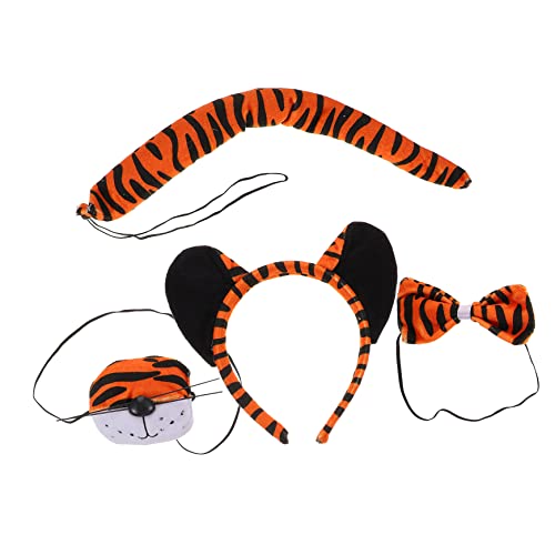 DRESSOOS 1 Satz Tiger-Anzug Tigeranzug Für Kinder Karneval-Tiger-kostüm-Sets Niño Tiger-Stirnband Tigerkostüm Tigerohren Tiger- Tigerschwanz Tierkostüm Für Kinder Tiger Die Ohren Stoff von DRESSOOS