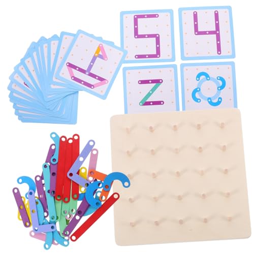 DRESSOOS 1 Satz Zahlen Und Buchstaben Steckbrett Montessori Spielzeug Zahlenblock Spielzeug Puzzles Kinder Holz Geoboard Lernspielzeug Für Kleinkinder Puzzle Kinder Lerngeoboard Lustiges von DRESSOOS