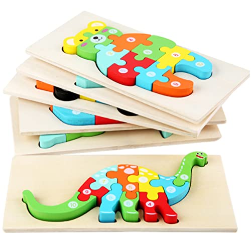 DRESSOOS 1 Satz pädagogisches Spielzeug kinderzimmerdeko Room Decoration jucarii pentru copii Kinder spielsachen Tier Puzzle Rätsel Puzzle für Kinder Puzzlebrett aus Holz Anzahl Bambus von DRESSOOS