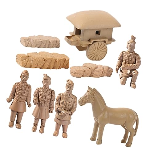 DRESSOOS 1 Satz terrarienerde Terracotta Retro Styles Toy laufstall Spielzeug Terrakotta Pferd Topper Auto Vintage Kriegerstatue Bastelfigur aus Kunststoff PVC-Handwerksdekor PVC-Verzierung von DRESSOOS