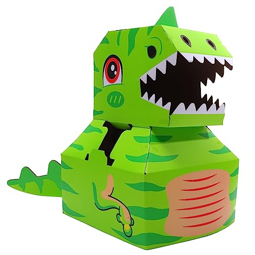 DRESSOOS 1 Satz tragbarer Karton bastelset basteln für kisten Pappmodell kinderbekleidung tragbares DIY- tragbare DIY- -Dinosaurier Papier Green von DRESSOOS