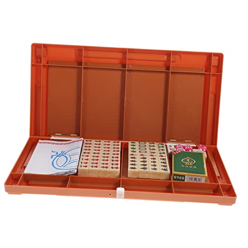 DRESSOOS 1 Satz tragbarer Mahjong-Tisch tragbares Schach Acryl-Mahjong-Fliesen Reisezubehör Mahjong-Reiseset Tragbares Mahjong Spielmatte spielzeuge Outdoor-Zubehör Tragbares Brettspiel Abs von DRESSOOS