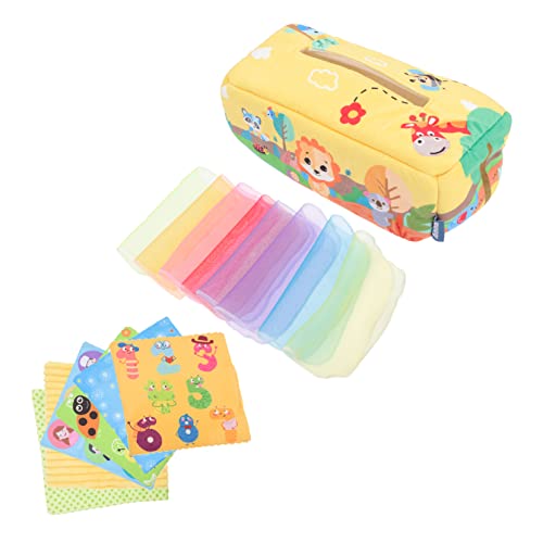 DRESSOOS 1 Set-Box Taschentuchbox Spielzeug Gehirnspielzeug Lernspielzeug Spielzeug Babyspielzeug Neugeboren Sensorisches Spielzeug Kleinkindspielzeug Plüsch Yellow von DRESSOOS