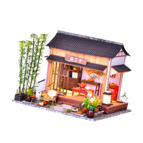 DRESSOOS 1 Set DIY Modellhaus Im Chinesischen Stil Miniatur Gartenhaus Bastelset Zum Selberbauen Kreatives Modellbau Mit öbeln Und Zubehör Handgefertigtes Chinesisches Design von DRESSOOS