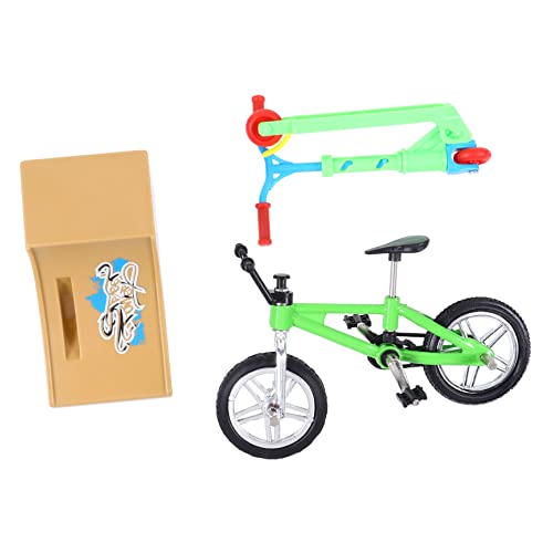 DRESSOOS 1 Set Fingerfahrrad Kinder Fingerspielzeug Fingerroller Spielzeug Miniroller Minispielzeug Miniaturspielzeug Parkrampen Kit Puzzlespielzeug Minifahrrad Fingerspitzen von DRESSOOS