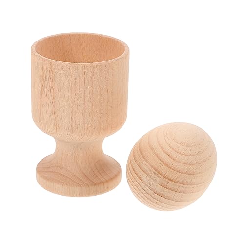 DRESSOOS 1 Set Holzspielzeug Für Babys Eierbecher Und Kugel Für Frühe Bildung Hand Augen Koordination Sensorisches Für Kleinkinder Randomisierte Kugelform von DRESSOOS