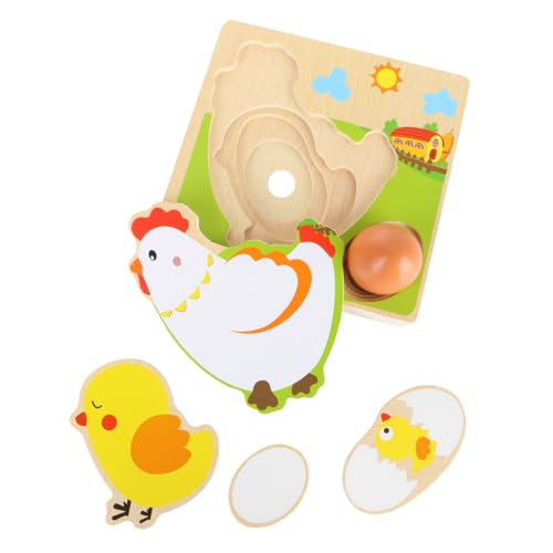 DRESSOOS 1 Set Kinderspielzeug Puzzle Spielzeug Puzzle Spielzeug Spielzeug Hühner Legen Eier Blockspielzeug Lernspielzeug Früherziehungsspielzeug Holz von DRESSOOS