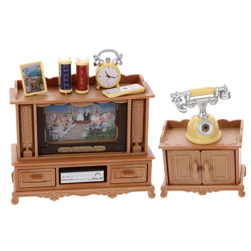 DRESSOOS 1 Set Mini Möbelfigur Aus Kunststoff Mini Tv Niedliche Raumdekoration Miniaturszene Couch Modell von DRESSOOS