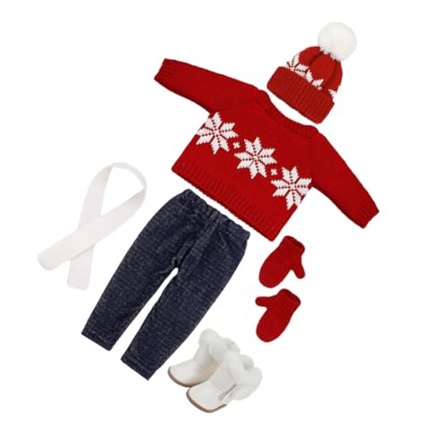 DRESSOOS 1 Set Puppen Weihnachtskostüm Puppenkleidung Weihnachtspuppen Outfits Puppen Weihnachtsmütze Babypuppenzubehör Plüschpuppenkleidung Winterpuppen Outfit Weihnachtskostüm von DRESSOOS