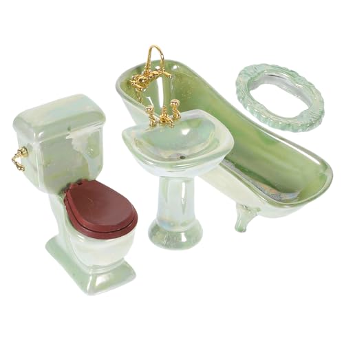 DRESSOOS 1 Set Puppenhaus Badegeschirr Spielzeughaus Mini Spielzeug Badezimmermöbel Puppenhaus Duschraum Modell Miniaturmöbel Ornament Mini Duschraum Modell Puppenhaus Spielzeug von DRESSOOS