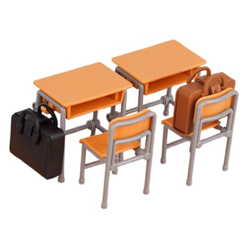 DRESSOOS 1 Set Schreibtisch Schultasche Modell Mini Schulbedarf Puppenschulschreibtisch Miniatur Puppenhauszubehör Miniatur Puppenhauszubehör Puppenhaus Miniaturzubehör von DRESSOOS