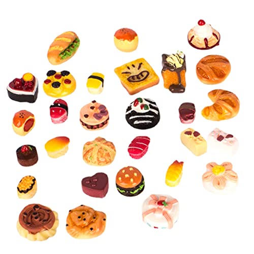 DRESSOOS 1 Set Simuliertes Brot Miniatur Rollenspielspielzeug Gefälschte Dessert Miniaturen Kuchendekoration Kuchendekorationen Simuliertes Mini Brot Heimdekoration Mini Häuser von DRESSOOS