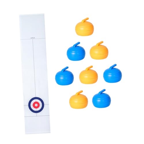 DRESSOOS 1 Set Tisch Curling Brettspiel Curling Spiel Mini Curling Spiel Reisespielzeug Familienspaß Curling Spiel Tischspiele Für Kinder Curling Spiel Kunststoff Weiß von DRESSOOS