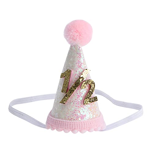 DRESSOOS 1 Stück Geburtstagsparty Hut Motorhaube Für Babys Mädchen Kleinkind Krone Kindergeburtstag Halber Geburtstag Hut Halber Geburtstag Outfit Mädchen Mädchen Hut von DRESSOOS