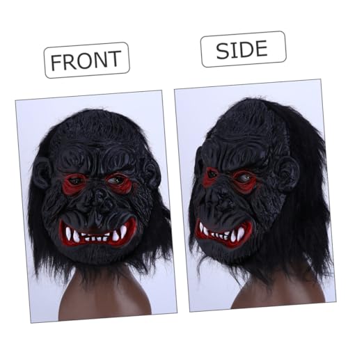 DRESSOOS 1 Stück Gorilla Maske Für Halloween Gruselige Horror Anziehmaske Schwarz Mit Zähnen Ideal Für Partys Maskeraden Und Kostüme Perfekt Für Erwachsene Und von DRESSOOS