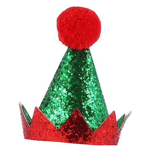 DRESSOOS 1 Stück Grüne Mütze Mit Mützen Für Babys Weihnachtsmützen Glänzende Elfenmütze Glitzerstoff von DRESSOOS