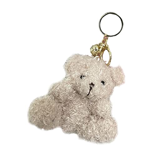 DRESSOOS 1 Stück Plüschbär Spielzeug Bär Puppe Keychain Cartoon Tasche Anhänger Für Liebhaber (beige) von DRESSOOS