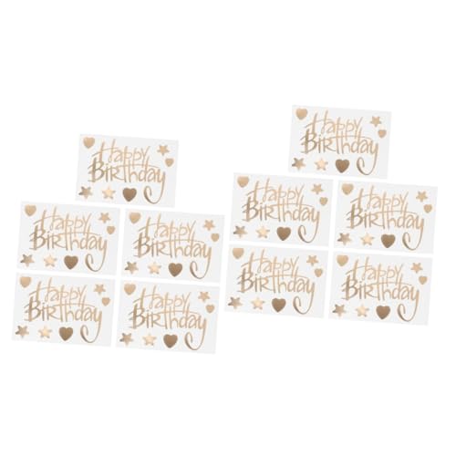 DRESSOOS 10 Stück „Happy Birthday“ Aufkleber Luftballons Aufkleber Für Kinder Buchstabenaufkleber Alphabetaufkleber Buchstabenballons Wandaufkleber Dekor Dekoration von DRESSOOS