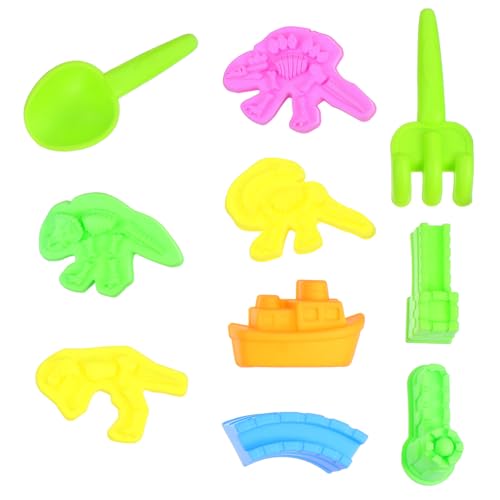 DRESSOOS 10-Teiliges Set Sandform sandspielzeug strandspielzeug Strandformen-Set strandspielzeug Set Werkzeuge zum Sandabbau tragbares Sandspielzeug Plastik Colorful von DRESSOOS