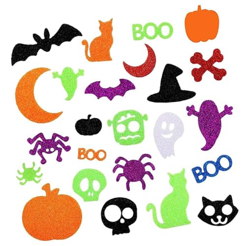 DRESSOOS 100 Stück Selbstklebende Halloween Foams Sticker Glitter Bastelaufkleber Reichhaltiges Schaumstoffmaterial für Partydekoration Scrapbooking Geschenkverpackung und Halloween DRESSOOS 100 Stück Selbstklebende Halloween Foams Sticker Glitter Bastelaufkleber Reichhaltiges Schaumstoffmaterial für Partydekoration Scrapbooking Geschenkverpackung und Halloween von DRESSOOS