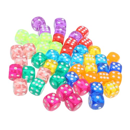 DRESSOOS 100 Stück Transparentes Würfelspiel Würfelbrettspiel Mehrseitige Würfel 6 Seitige Würfel Farbige Würfel Farkle Würfelspiel Würfelbecher Würfelspiele Mehrseitige Würfel von DRESSOOS