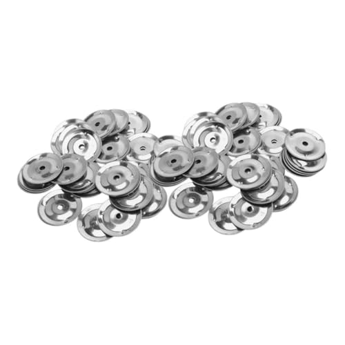 DRESSOOS 100st Trommelbecken Trommel Tamburin Beckenglocke Jingle Bell-klingel Becken-Ching-Ring Schlagzeug-Becken-Begleiter Musikinstrument Trommel Becken Rostfreier Stahl Silver von DRESSOOS