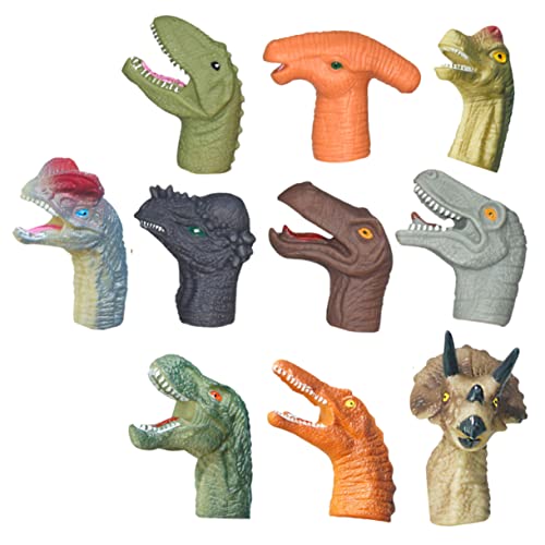 DRESSOOS 10st Daumenspielzeug Aus Weichem Gummi Puppenspielsets Dinosaurier-fingerpuppen Handpuppenspielzeug Geschichte Zeit Fingerpuppen Vorschulspielzeug Hohe Simulation PVC Kind Modell von DRESSOOS