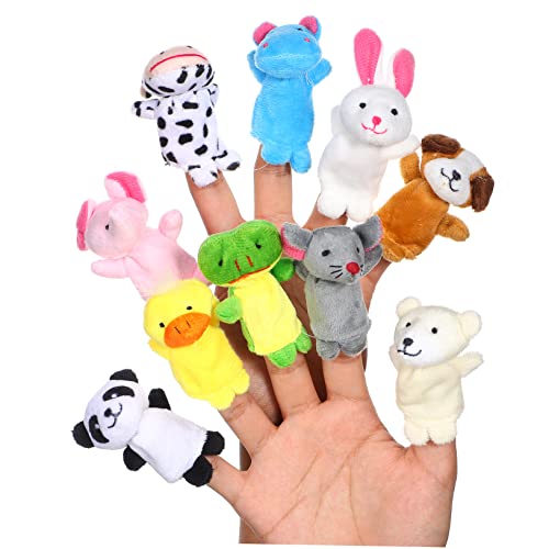 DRESSOOS 10St Fingerpuppe Badespielzeug Bauernhoftier Cartoon-Tierpuppen Tierspielzeugpuppen Fingerspielzeug Kinder Puppen kinderpuppe Toys Tierhandpuppen Hand-Finger-Puppenspielzeug Plüsch von DRESSOOS